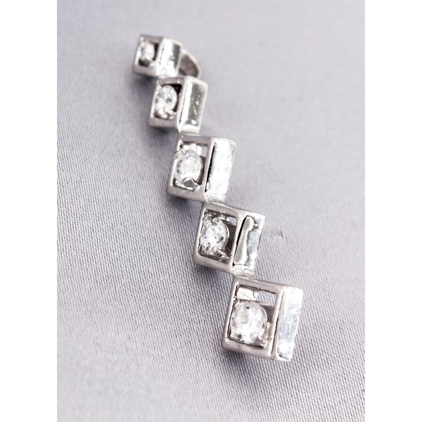 Necklace - Pendant - 925 Sterling Silver w/ CZ - 5-Diamond Shape - PT-PPT8751CL